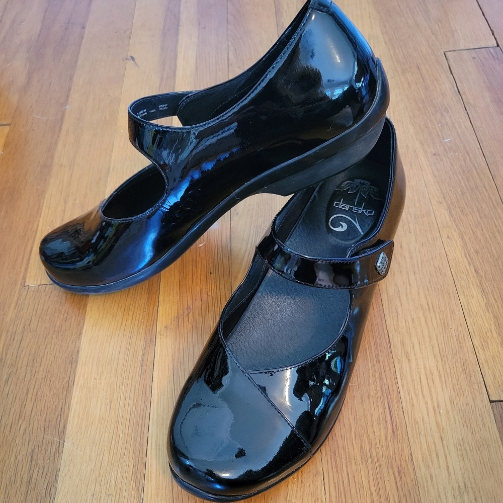 Dansko Black Patent Mary Jane's
